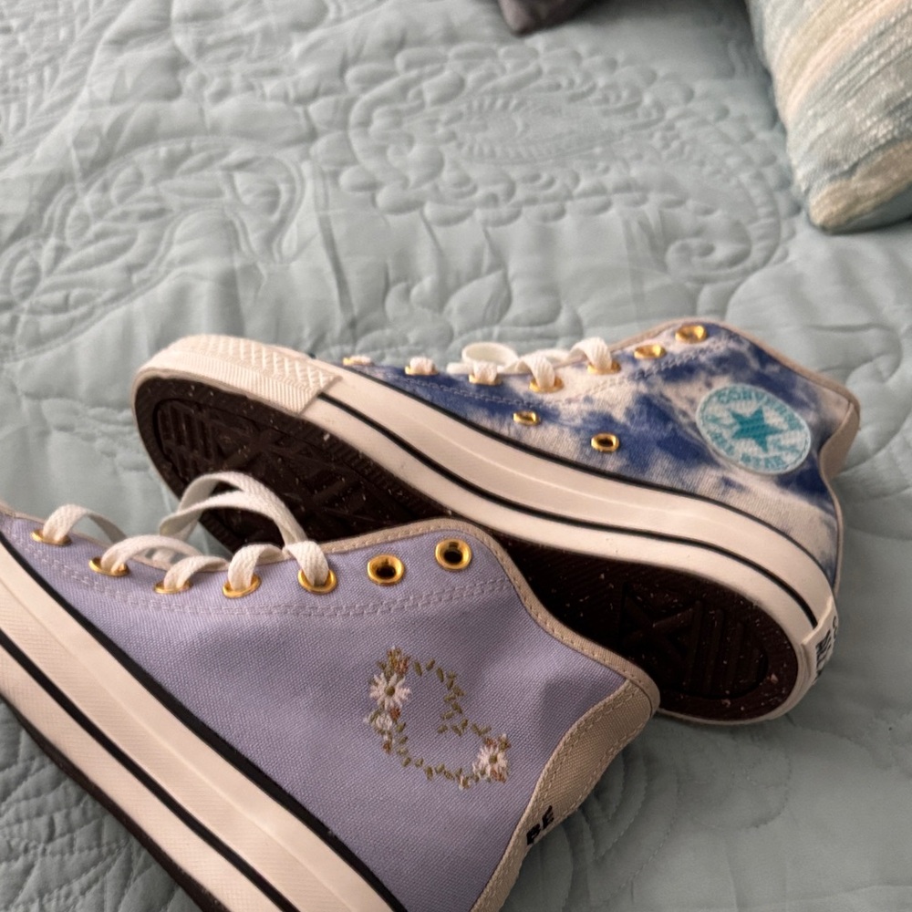 Converse High-Top Sneakers - Lavender and White